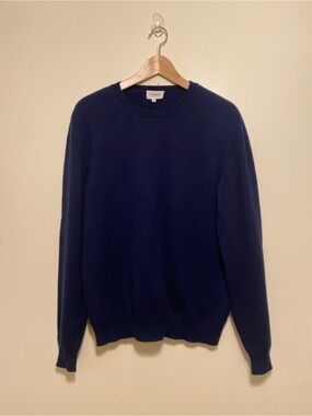 OCTOBRE CASHMERE WOOL Navy Crewneck Sweater for Men. Size L